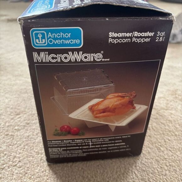 Anchor Hocking Microwave Steamer/Roaster Popcorn Popper *New* - Picture 7 of 7